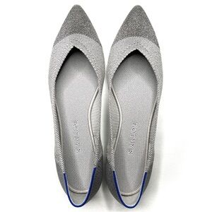 Rothy's “The Point” in Silver Metallic 9.5 New